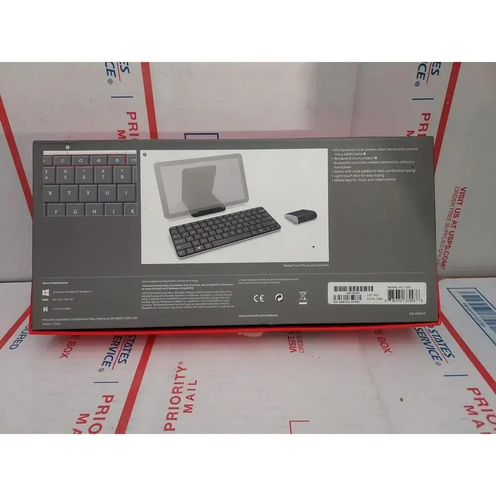 Microsoft Wedge Mobile Keyboard Bluetooth Wireless Cover Stand 1521 - T6#502